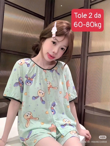 N064-Pijama Bigsize Đùi Tole Lanh