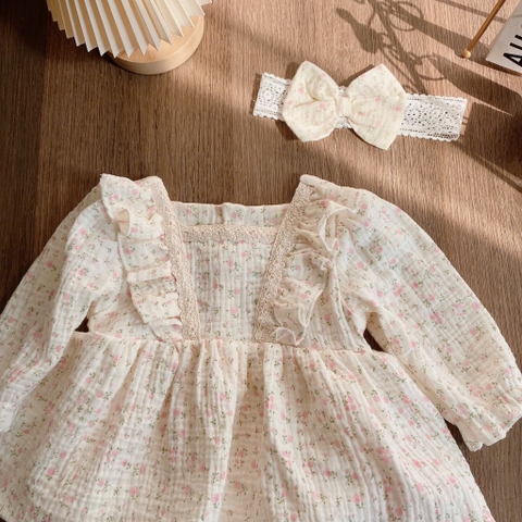 BD143-Body suit hoa nhí hồng giả váy (03.10kg)