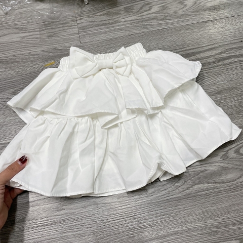V435-Chân váy đũi trắng nơ to (10.18kg)