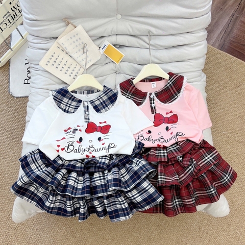 G885-Set cv Kitty nơ đỏ caro xanh (14.23kg)
