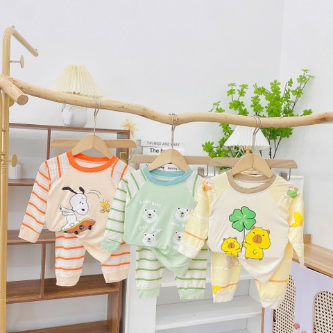 B407-Bộ thun lạnh in thú kẻ tay (05.15kg)