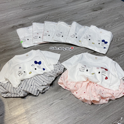 G897-Bộ cộc cotton Kitty quần bí (15.20kg)