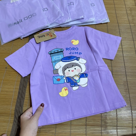 A422-Áo cộc cotton bé chữ tím (11.24kg)