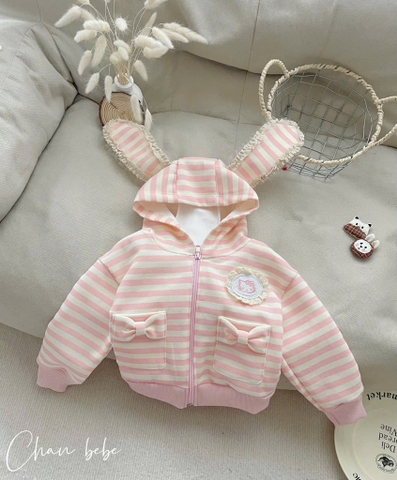 K162-Áo khoác thun Kitty kẻ hồng (08.15kg)