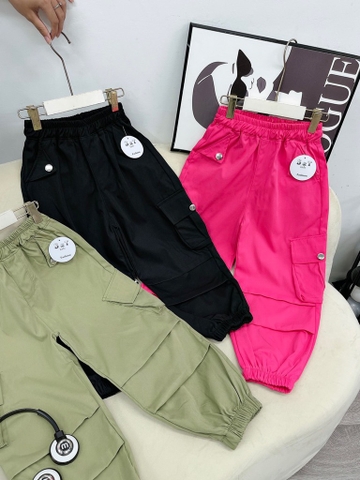 Q067-Quần kaki túi hộp đen hồng