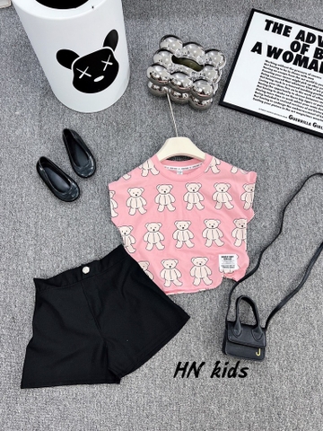 G084-Set sát nách gấu quần đen lưng cao