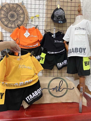 BTD020-Bộ cotton NOTHING có túi (XẢ)