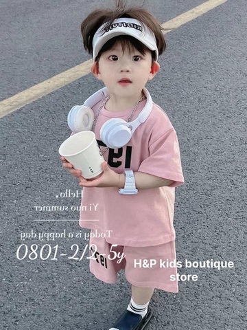 BTN002-Bộ cotton 1977 hồng xám (XẢ)