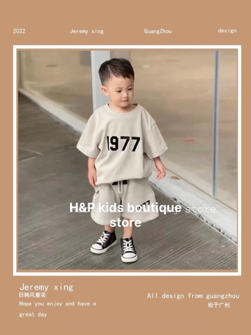 BTN002-Bộ cotton 1977 hồng xám (XẢ)