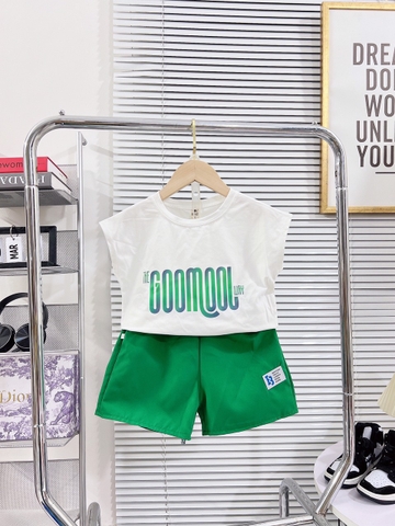 BTN003-Bộ cotton sát nách GOO (XẢ) còn TRẮNG 12-13kg