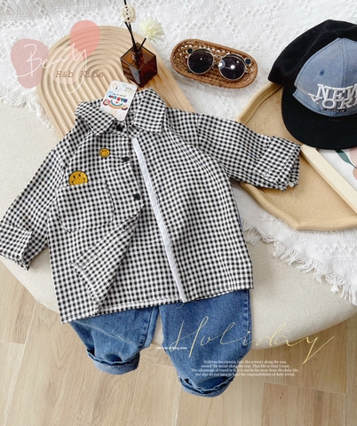 BTN005-Sét sơ mi mặt cười q jean dài (XẢ)