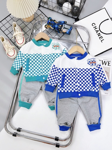 BTN006-Set nỉ bomber caro xanh (XẢ)