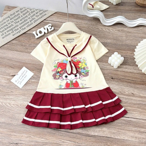 V369-Váy thuỷ thủ bé kem bèo đỏ (22.42kg)