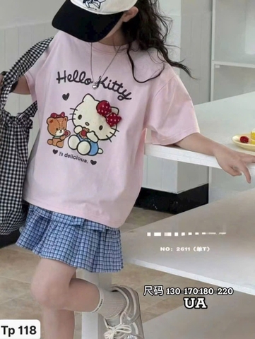 A436-Áo UA cotton Kitty hồng Cồ (40.55kg)