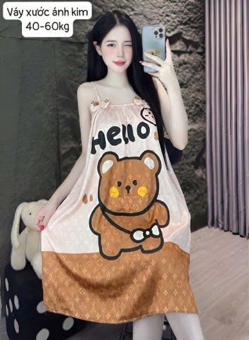 N059-Váy lụa xước 2 nơ 40-60kg