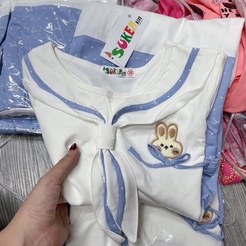 V440-Váy cotton thỏ xanh cà vạt (21.37kg)