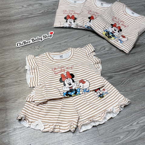 G892-Bộ cotton SN Mickey kẻ nâu (10.18kg)