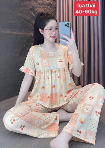 N052-Pijama 40-60kg Cộc Dài Lụa Thái