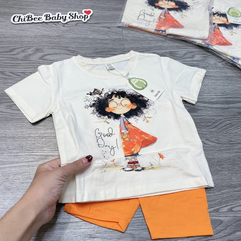 G898-Bộ cộc cotton bé q ngố cam (08.18kg)