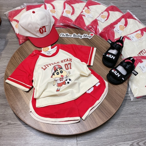 T763-Bộ polo cotton cu Shin đỏ kèm mũ (11.30kg)
