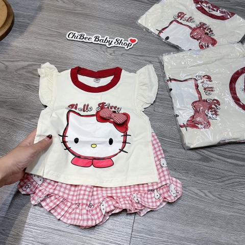 G890-Bộ cotton SN Kitty kem viền đỏ (07.13kg)