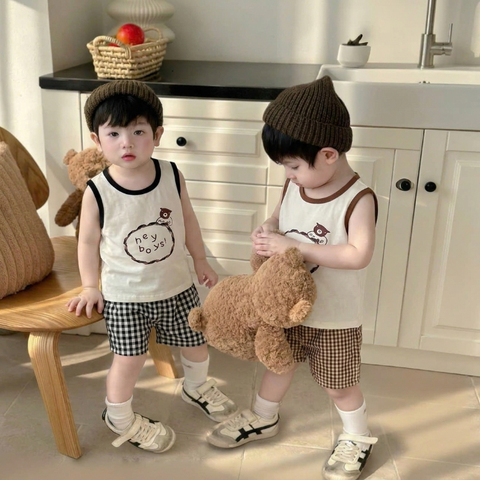 T695-Bộ balo cotton gấu Hey boys (08.16kg)