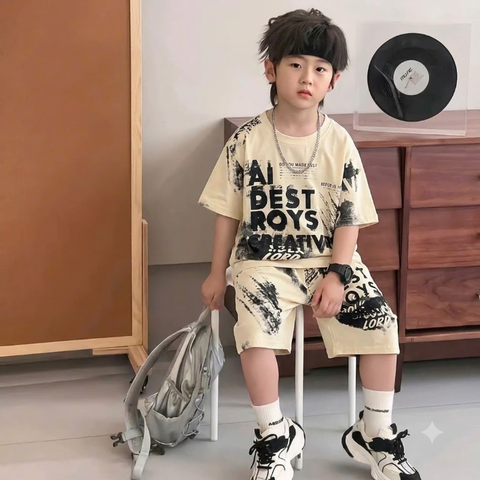 T709-Bộ cotton trai loang be ROYS (10.42kg)