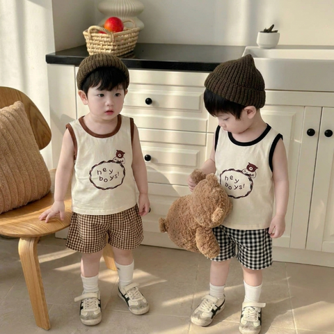 T695-Bộ balo cotton gấu Hey boys (08.16kg)