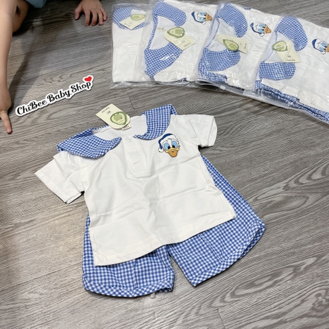 G899-Bộ cộc cotton Vịt caro thuỷ thủ (08.20kg)