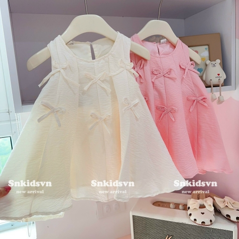 V095-Váy đũi xốp mềm chữ A đính nơ (XẢ)