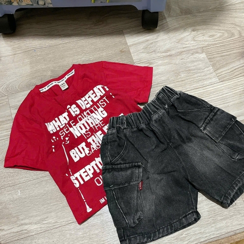 T720-Set áo chữ WHAT đỏ q jean đen (09.25kg)