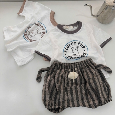 T725-Bộ cún cotton xước quần kẻ (06.16kg)