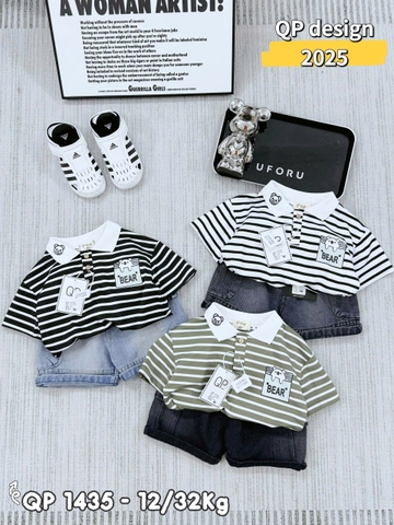 T549-Set gấu kẻ polo q jean hộp (10.28kg)