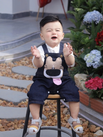 BD135-Set áo trắng quần yếm jean cún (05.15kg)