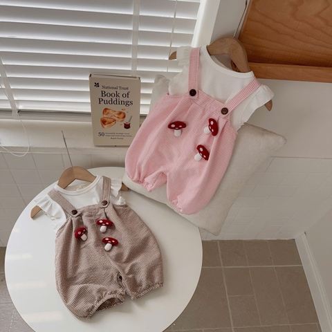 BD139-Set áo trắng yếm hồng nấm (03.13kg)