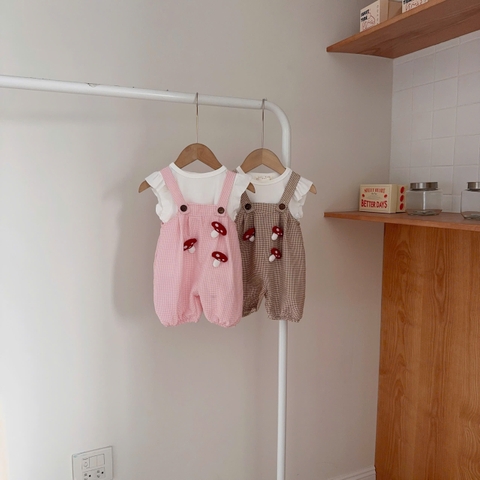 BD139-Set áo trắng yếm hồng nấm (03.13kg)