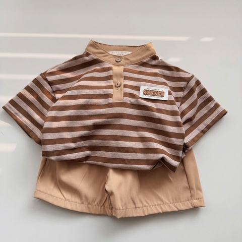 T552-Áo cổ trụ kẻ nơ quần 2da (08.17kg)