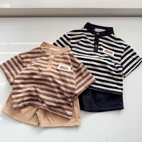 T552-Áo cổ trụ kẻ nơ quần 2da (08.17kg)