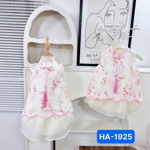 V318-Set váy cổ tàu hồng hoa nhí (09.28kg)
