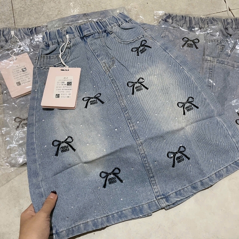 V322-Chân váy jean nơ đá Đại (22.38kg)