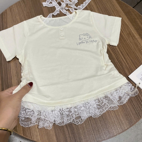 A363-Áo Kitty kem ren đính đá (12.25kg)