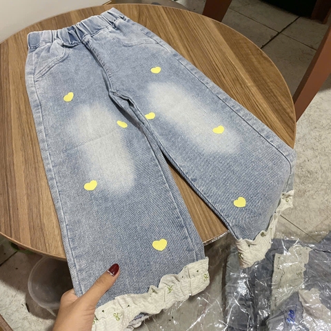 Q301-Quần jean xuông xanh tim vàng (16.27kg)