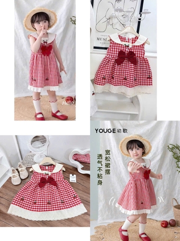 V374-Váy đũi cổ sen nơ nổi xoè (08.16kg)