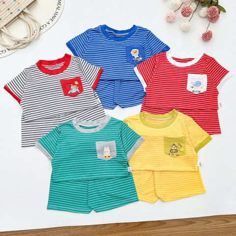 B491-Bộ cộc thun lạnh kẻ màu túi (05.15kg)