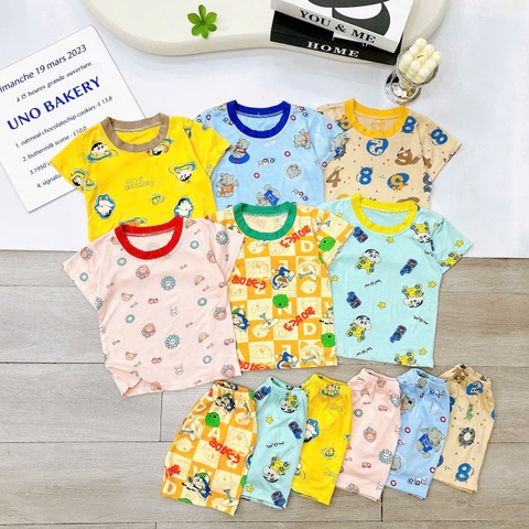 B492-Bộ cộc thun lạnh in rơi viền cổ (05.15kg)