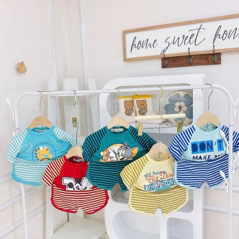 B494-Bộ cộc thun lạnh phối kẻ (08.15kg)