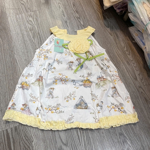 V381-Váy cổ yếm thô hàn OP thỏ vàng (09.23kg)