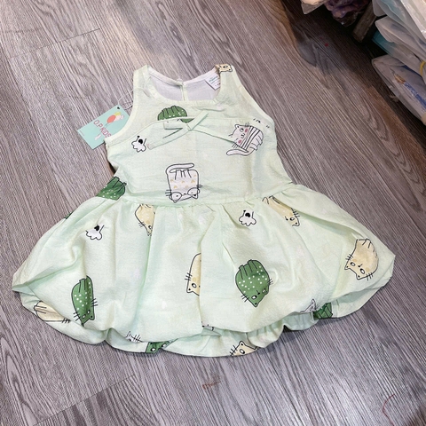 V384-Váy SN đũi xốp OP mèo xanh bơ (09.23kg)