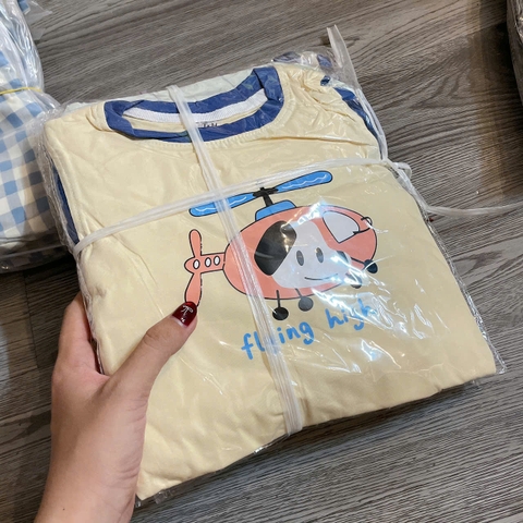 T647-Bộ cotton SN máy bay xanh (07.15kg)