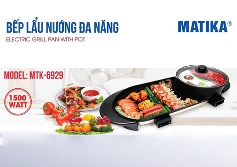 Bếp lẩu nướng điện đa năng matika MTK6929